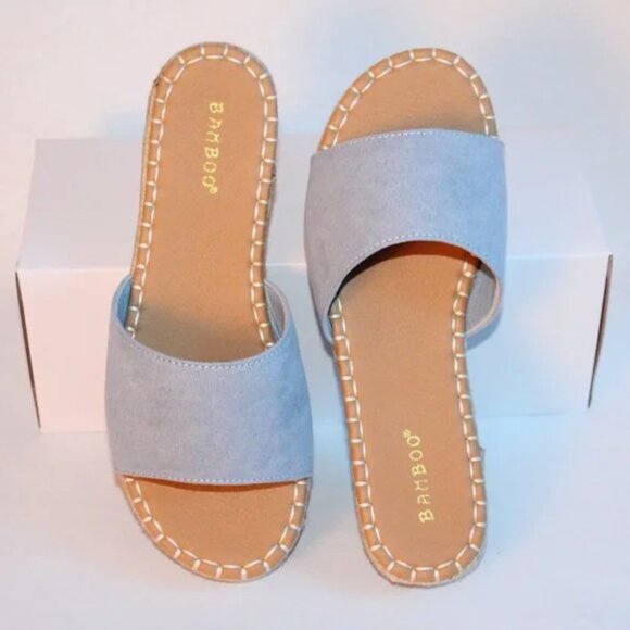 NWT/NIB BAMBOO Baby Blue Sandals - Picture 2 of 12